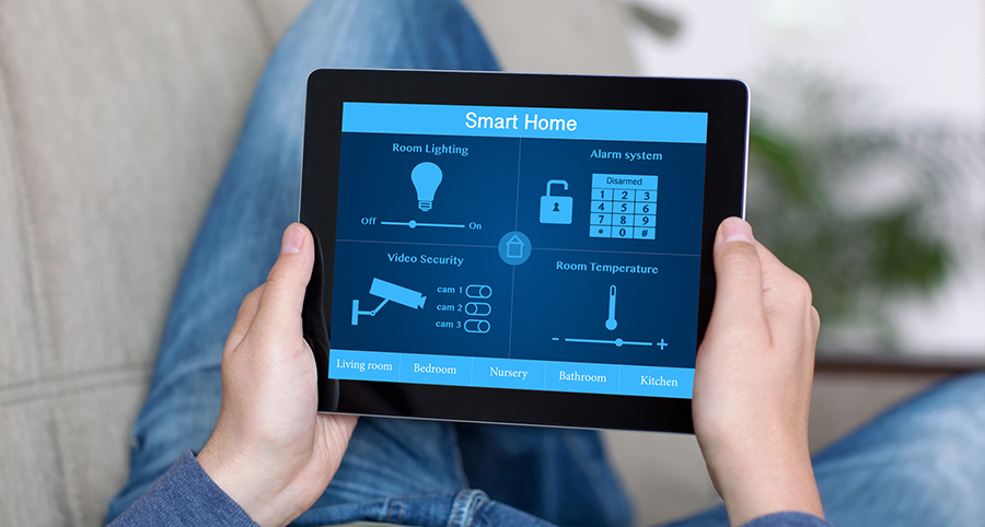 The ability to access and control security components from a mobile device is one of the top smart home trends in Seattle. Close-up of smart home security app.